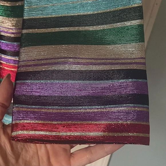 Trina Turk Metallic Multicolor Shift Dress 4 Rainbow Evening Party Cocktail - Picture 8 of 12